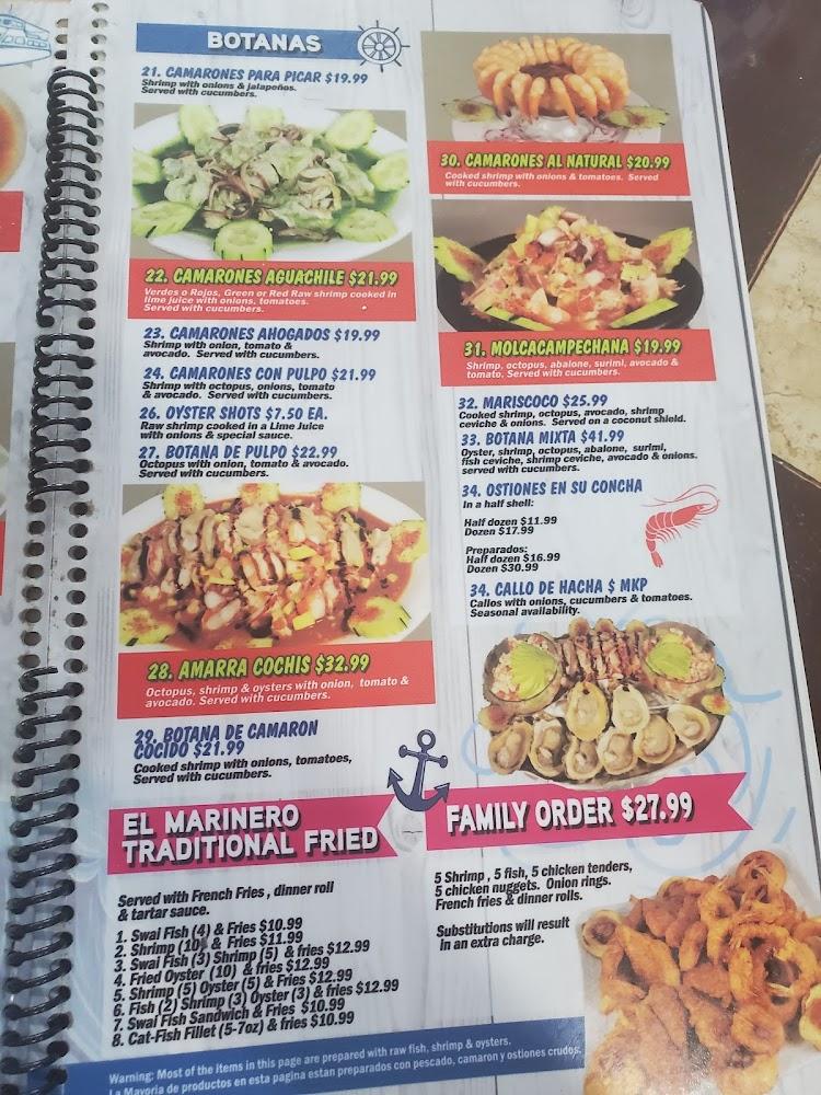 Mariscos El Marinero - Menu Scan 3